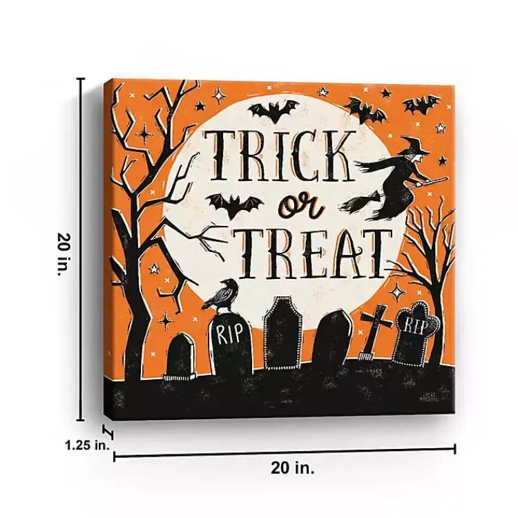 Outlet Trick or Treat Graveyard Canvas Art Print Halloween