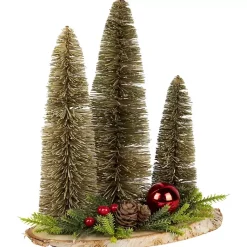 Trio of Bottle Brush Trees Christmas Decoration Christmas Decorations