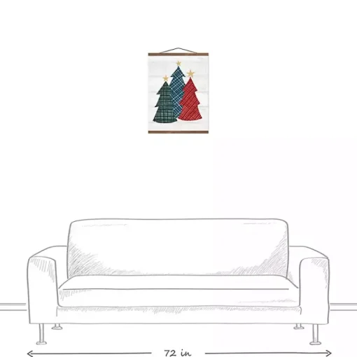 Triple Christmas Tree Hanging Canvas Art Print Christmas Art & Wall Decor