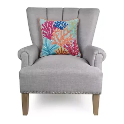 Clearance Tropical Coral Embroidered Pillow Pillows