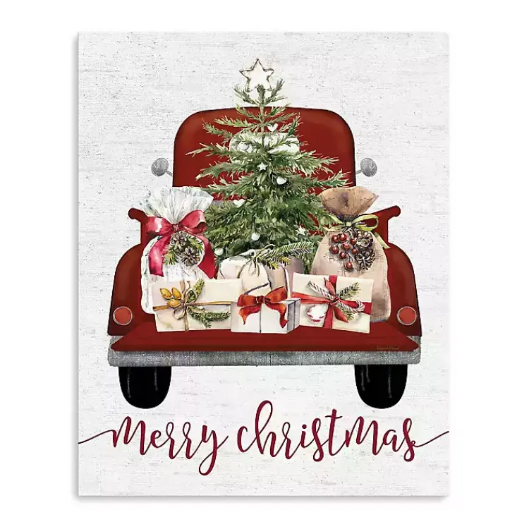 New Truck Full of Presents Canvas Art Print Christmas Art & Wall Decor