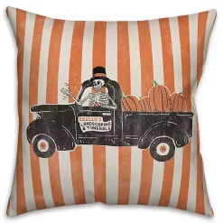 Hot Truck Retro with Stripes Throw Pillow Halloween