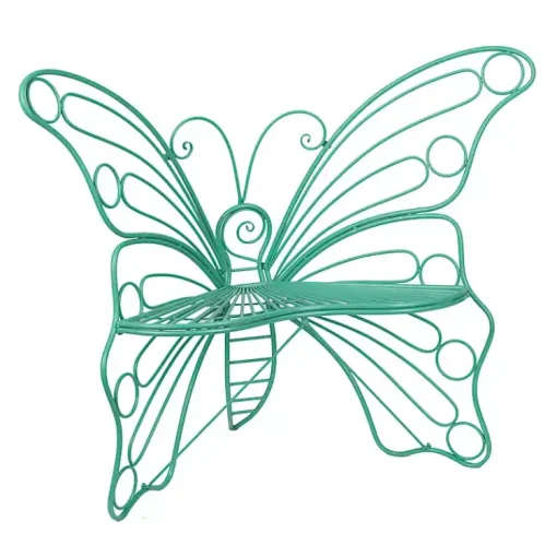 Kirklands Home Outdoor Seating|Turquoise Butterfly Metal Chair Blue