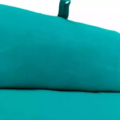 Kirklands Home Outdoor Cushions & Pillows|Turquoise Canvas French Edge Chaise Cushion Blue