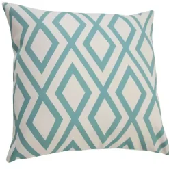 Kirklands Home Outdoor Cushions & Pillows|Turquoise Geometric Diamond Outdoor Pillow