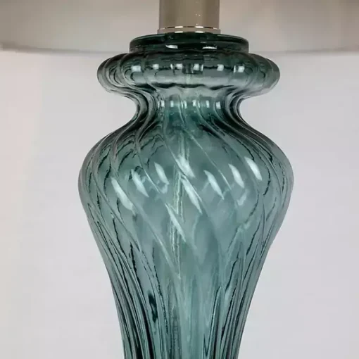 Kirklands Home Table Lamps|Turquoise Glass Table Lamps, Set of 2 White