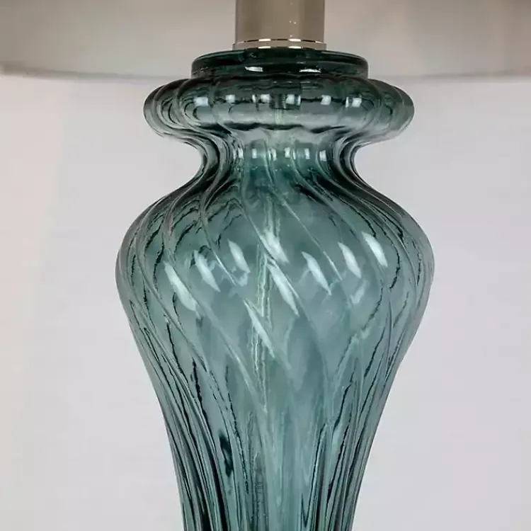 Kirklands Home Table Lamps|Turquoise Glass Table Lamps, Set of 2 White