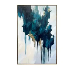 Kirklands Home Canvas Art|Turquoise Glimmer Framed Canvas Art Print