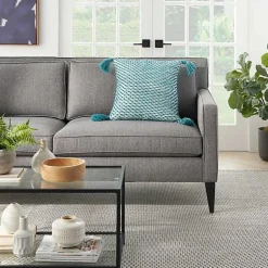 Kirklands Home Outdoor Cushions & Pillows|Turquoise Knotted Tassel Outdoor Throw Pillow Blue