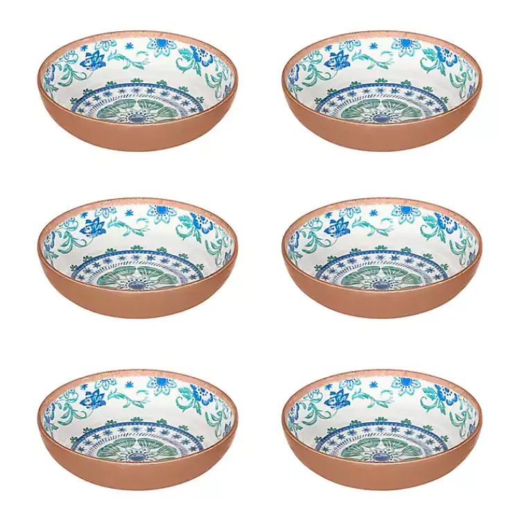 Kirklands Home Outdoor Dining|Turquoise Melamine Rio Ceral Bowls, Set of 6