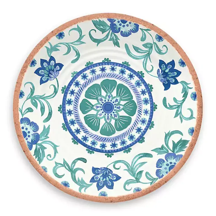 Kirklands Home Outdoor Dining|Turquoise Melamine Rio Salad Plates, Set of 6