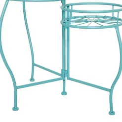 Kirklands Home Planters|Turquoise Metal Starburst 3-Tier Plant Stand Blue