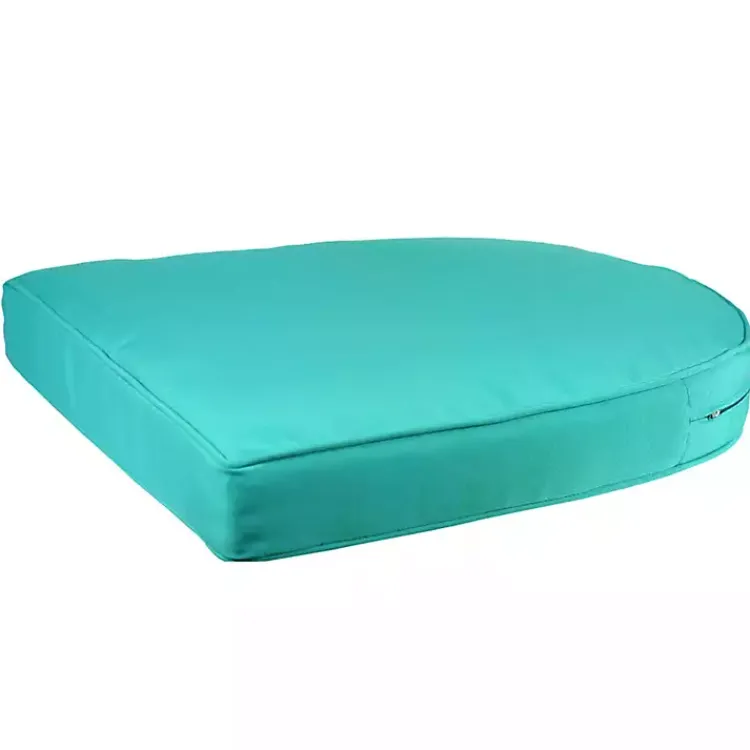 Kirklands Home Outdoor Cushions & Pillows|Turquoise Outdoor Wicker Seat Cushion Blue