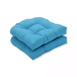 Kirklands Home Outdoor Cushions & Pillows|Turquoise Outdoor Wicker Chair Cushion, Set of 2 Blue