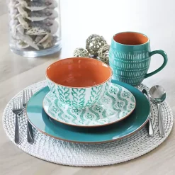Kirklands Home Dinnerware|Turquoise Tangiers 16-pc. Dinnerware Set Blue