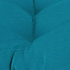 Kirklands Home Outdoor Cushions & Pillows|Turquoise Tufted Canvas Outdoor Bench Cushion Blue