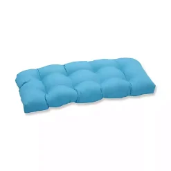 Kirklands Home Outdoor Cushions & Pillows|Turquoise Tufted Outdoor Loveseat Cushion Blue