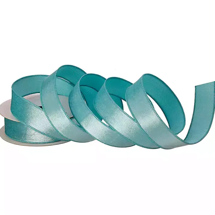 New Turquoise Velvet Dupioni 10 yard Christmas Ribbon Christmas Decorations