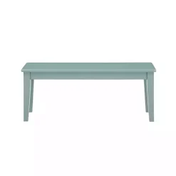 Kirklands Home Benches & Ottomans|Turquoise Wood Classic Farmhouse Bench Blue