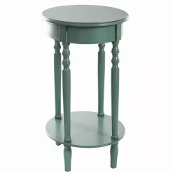 Kirklands Home Accent & End Tables|Turquoise Wood Oval Emily Accent Table Blue