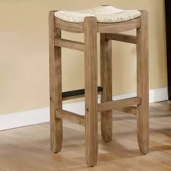 Kirklands Home Bar Stools & Counter Height Stools|Twisted Seagrass and Wood Bar Stool Tan