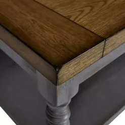 Kirklands Home Coffee Tables|Two Tone Coffee Table and End Tables, Set of 3 Gray