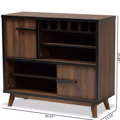 Kirklands Home Cabinets & Sideboards|Two Tone Walnut Wood Wine Storage Cabinet