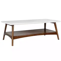 Kirklands Home Coffee Tables|Two-Tone Ava Mid-Century Modern Coffee Table White