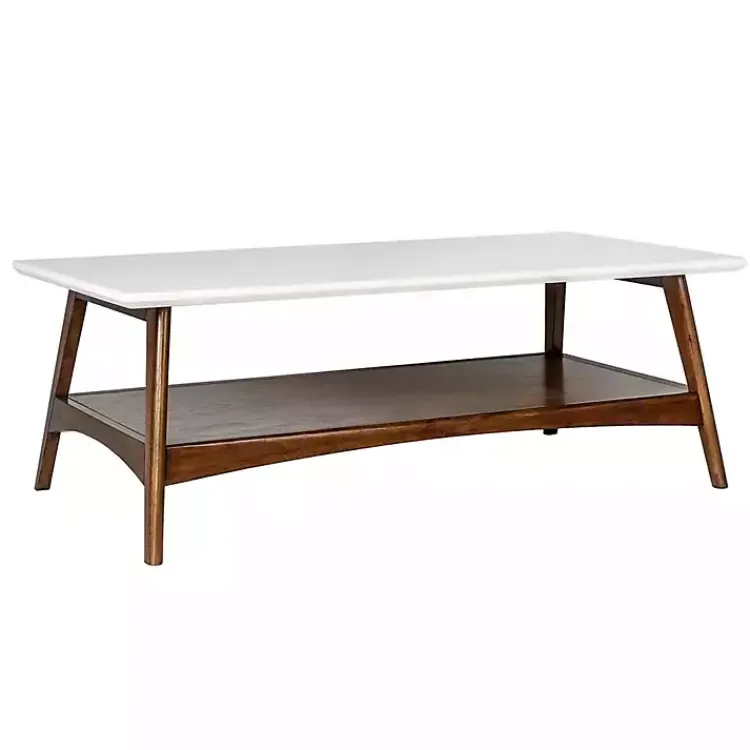 Kirklands Home Coffee Tables|Two-Tone Ava Mid-Century Modern Coffee Table White