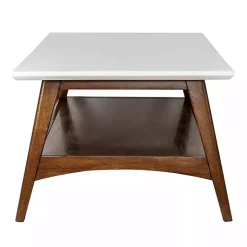 Kirklands Home Coffee Tables|Two-Tone Ava Mid-Century Modern Coffee Table White