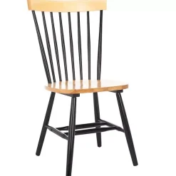 Kirklands Home Dining Chairs|Two-Tone Parker Spindle Dining Chairs, Set of 2 Black