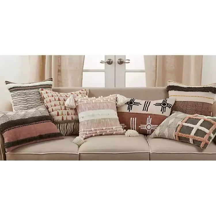 Two-Tone Tufted Western Lumbar Pillow Pillows