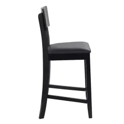Kirklands Home Bar Stools & Counter Height Stools|Tyler Vinyl Seat Counter Stool Black