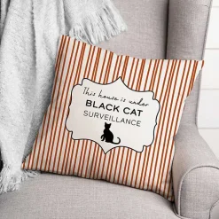 Outlet Under Black Cat Surveillance Pillow Halloween