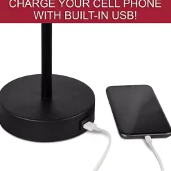 Kirklands Home Table Lamps|University of Alabama Charging Table Lamp Red