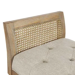 Kirklands Home Benches & Ottomans|Upholstered Cane Martha Stewart Isla Bench Tan