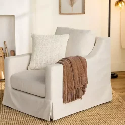 Kirklands Home Accent Chairs|Upholstered Weekend Swivel Accent Chair Ivory