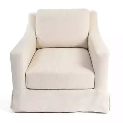 Kirklands Home Accent Chairs|Upholstered Weekend Swivel Accent Chair Ivory