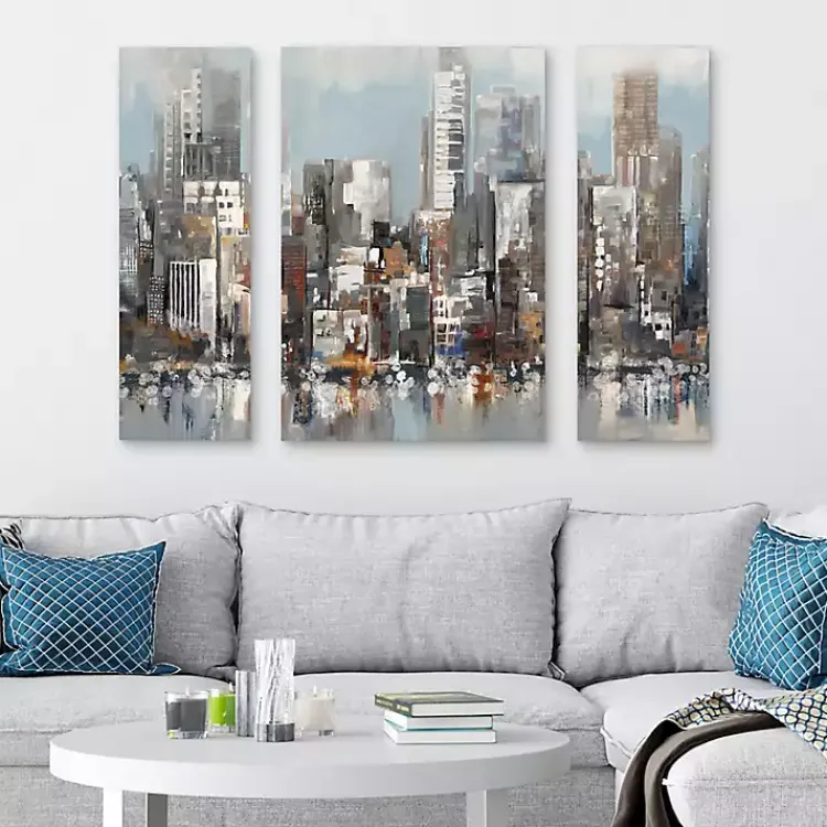 Kirklands Home Canvas Art|Urban Focus A, B, & C Canvas Art Prints, Set of 3 Gray