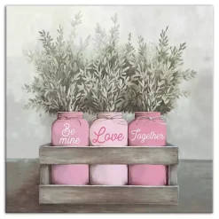 New Valentine's Day Mason Jar Canvas Art Print Valentines Day Decorations