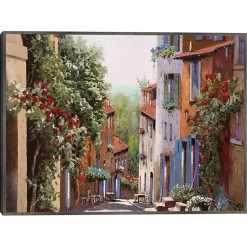 Kirklands Home Canvas Art|Vecchia Cagnes Framed Giclee Canvas Art Print Brown