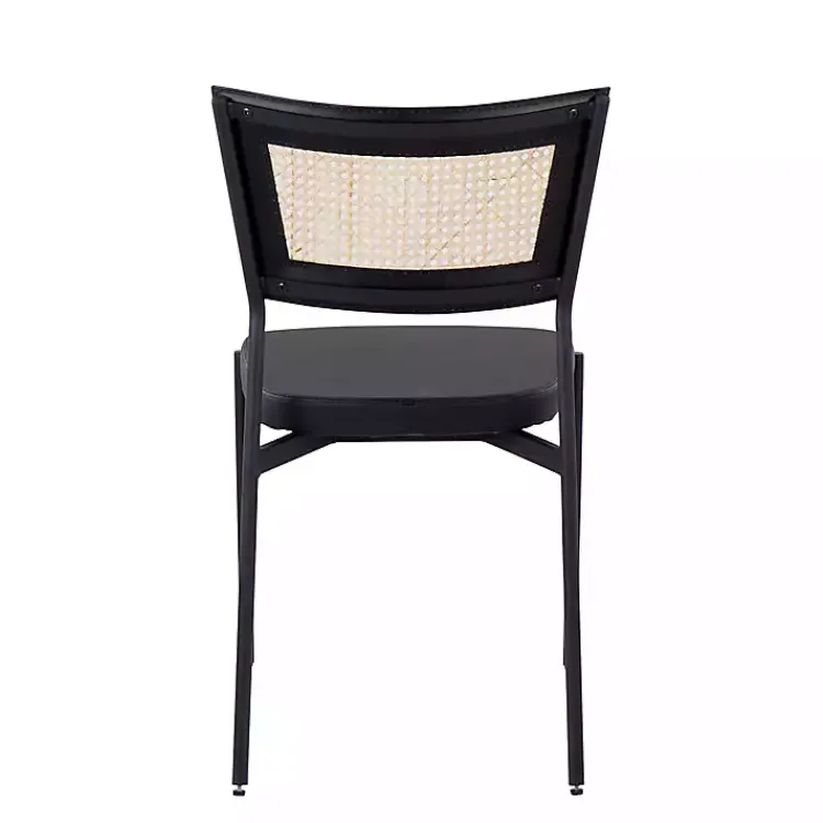 Kirklands Home Dining Chairs|Vegan Leather and Rattan Dining Chairs, Set of 2