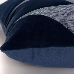 Online Velvet Navy Monochrome Shapes Throw Pillow Pillows