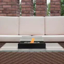 Kirklands Home Fire Pits|Ventless Tabletop Fireplace on Black Base