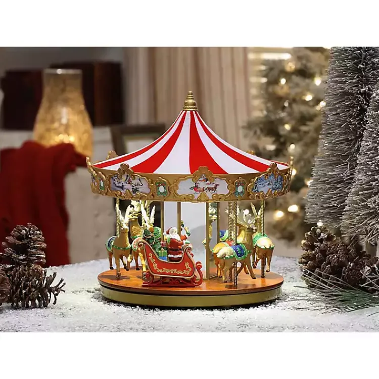 Best Very Merry Pre-Lit Musical Carousel Christmas Decorations