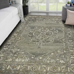 Kirklands Home Area Rugs|Vestige Camel Hand-Tufted Area Rug, 5x7 Gray