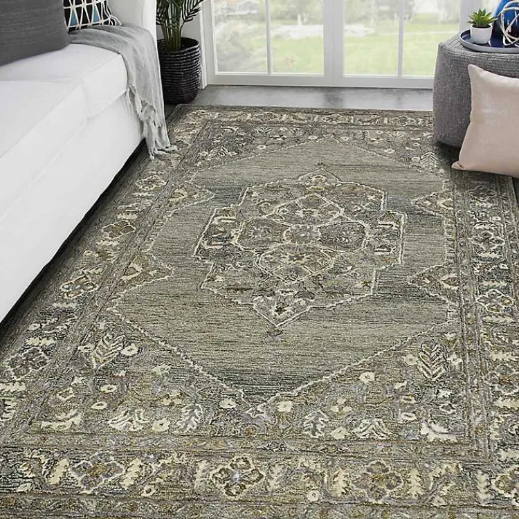 Kirklands Home Area Rugs|Vestige Camel Hand-Tufted Area Rug, 5x7 Gray