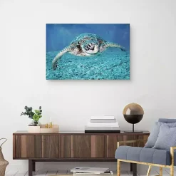 Kirklands Home Canvas Art|Vibrant Sea Turtle Canvas Art Print