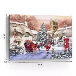 Clearance Village and Santa Canvas Art Print Christmas Art & Wall Decor