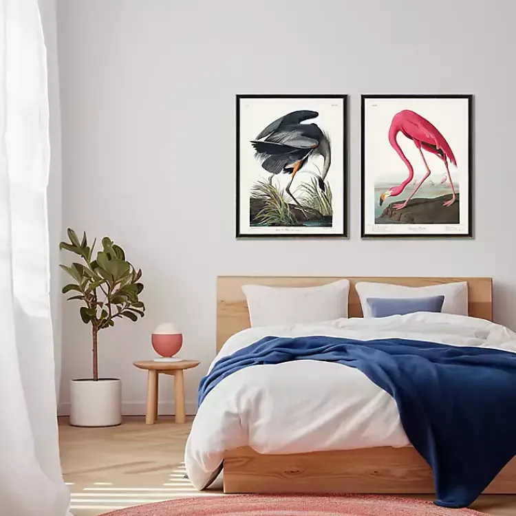 Kirklands Home Framed Art|Vintage Blue Heron Bookplate Framed Art Print